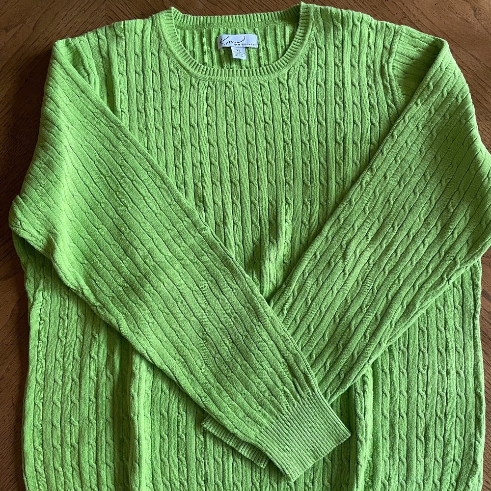 light green XL kim rogers knitted sweater